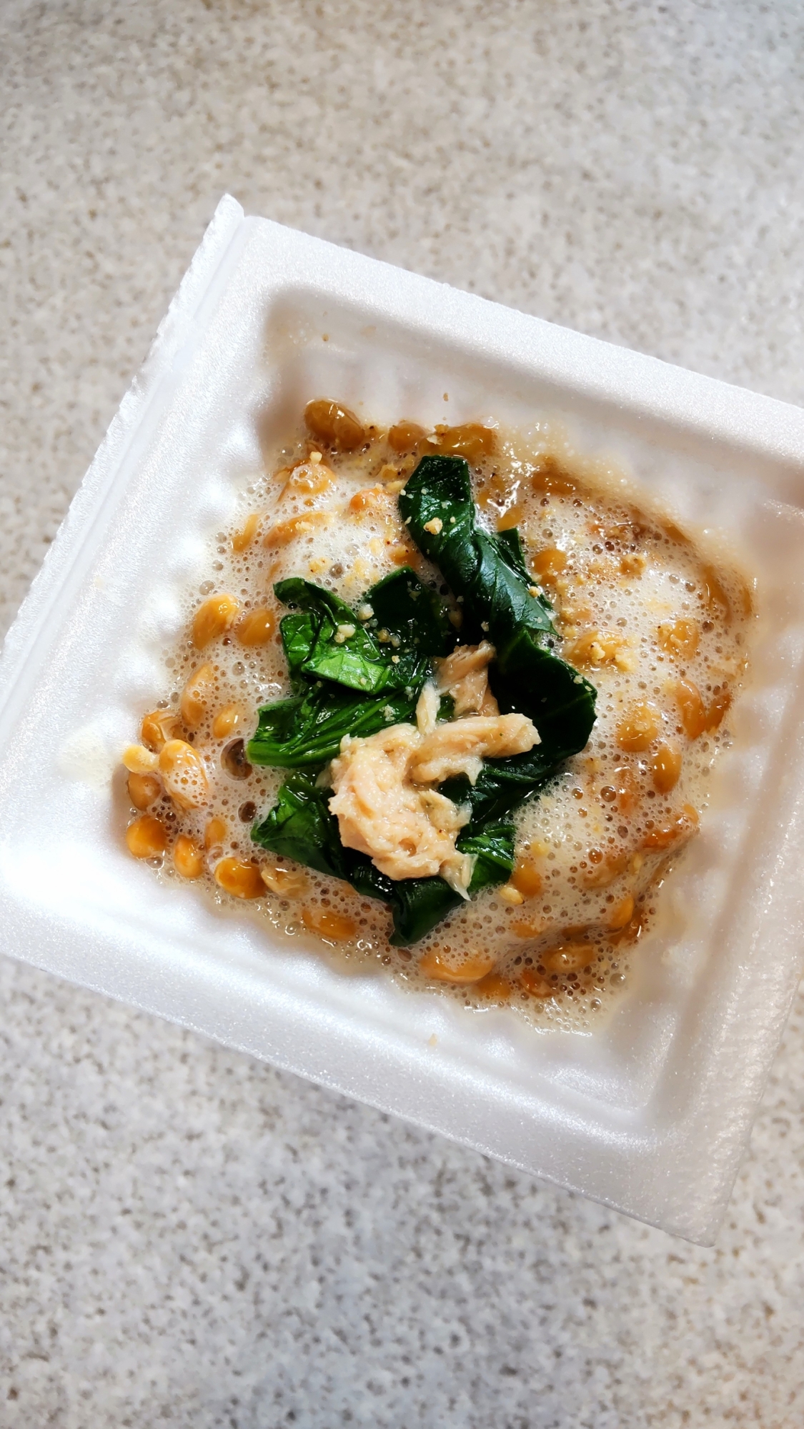 小松菜とツナの納豆