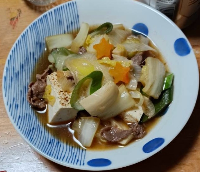 野菜　きのこ　肉豆腐