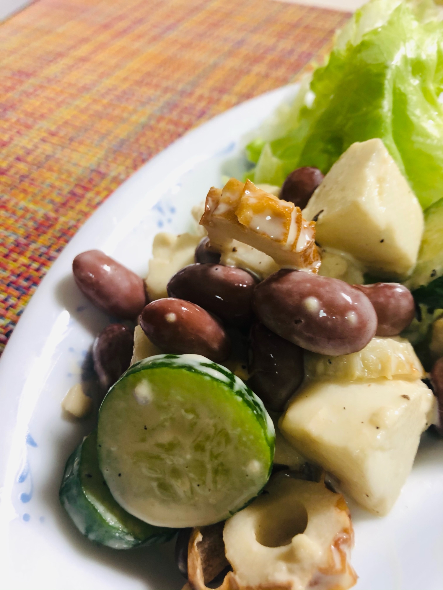 お豆とはんぺんのマヨポンサラダ☆簡単☆食べ応え◎