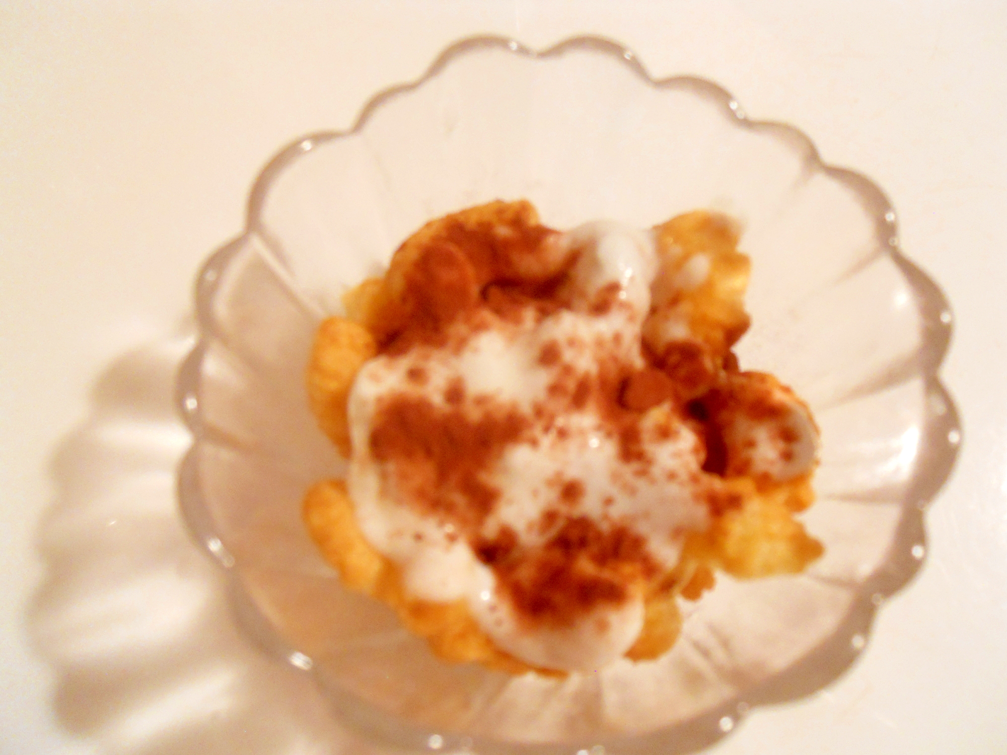 キャラメルコーンでお菓子パフェ♪