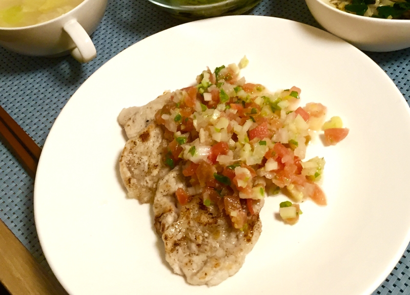 簡単！豚肉のビネグレットソースがけ