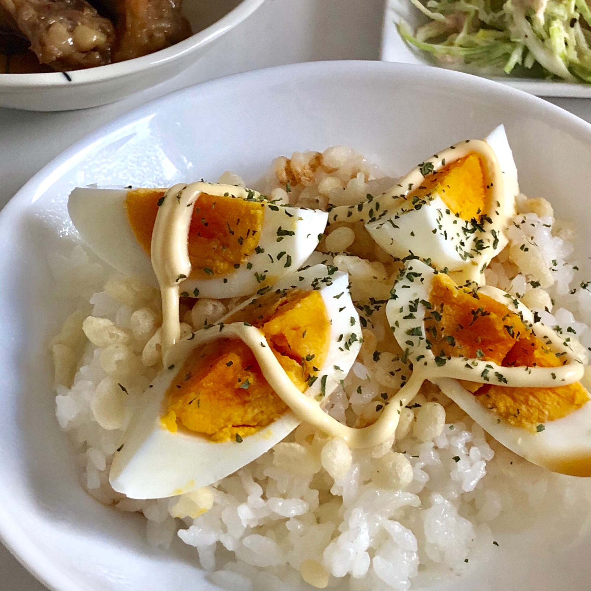 天かすとゆでたまごの丼 ♪