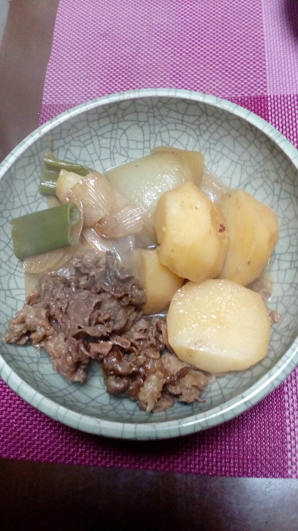 白ネギ入り肉じゃが