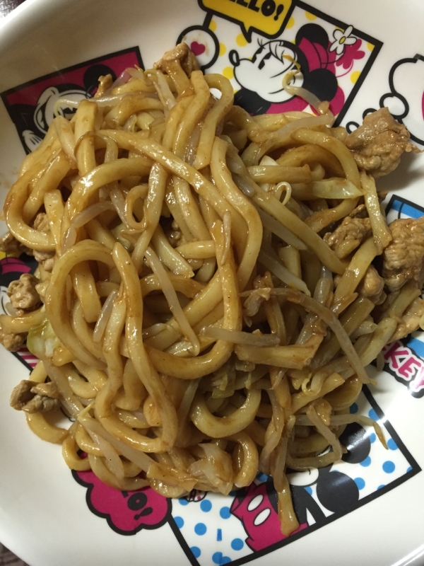 焼うどん〜焼きそばの粉で〜