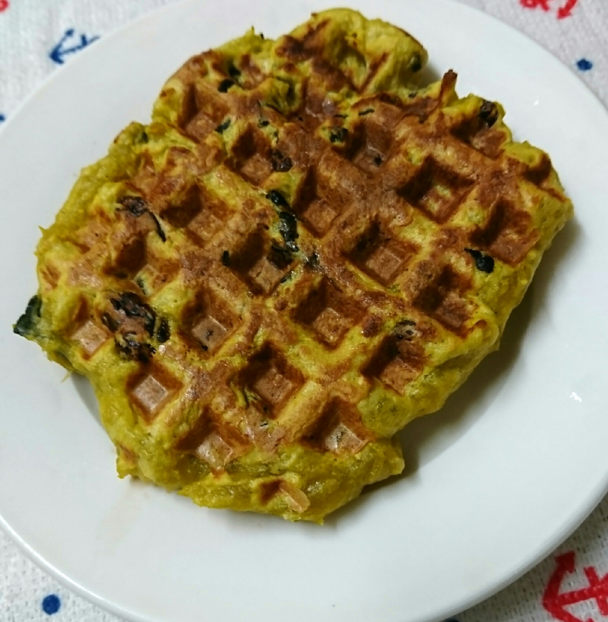 かぼちゃの煮物リメイク☆もっちりワッフル