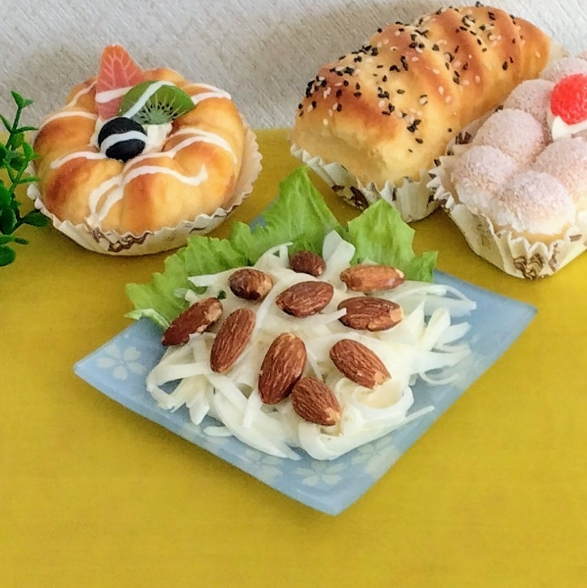 ホクホク食感✨冷凍アーモンドと新玉のマヨサラダ✨