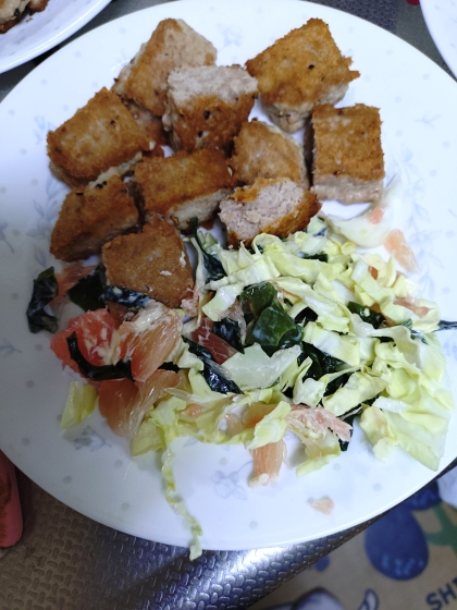 ★合挽き肉のサイコロステーキ★