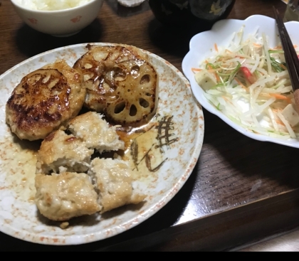 ふわふわコリコリ蓮根ハンバーグ♪♪