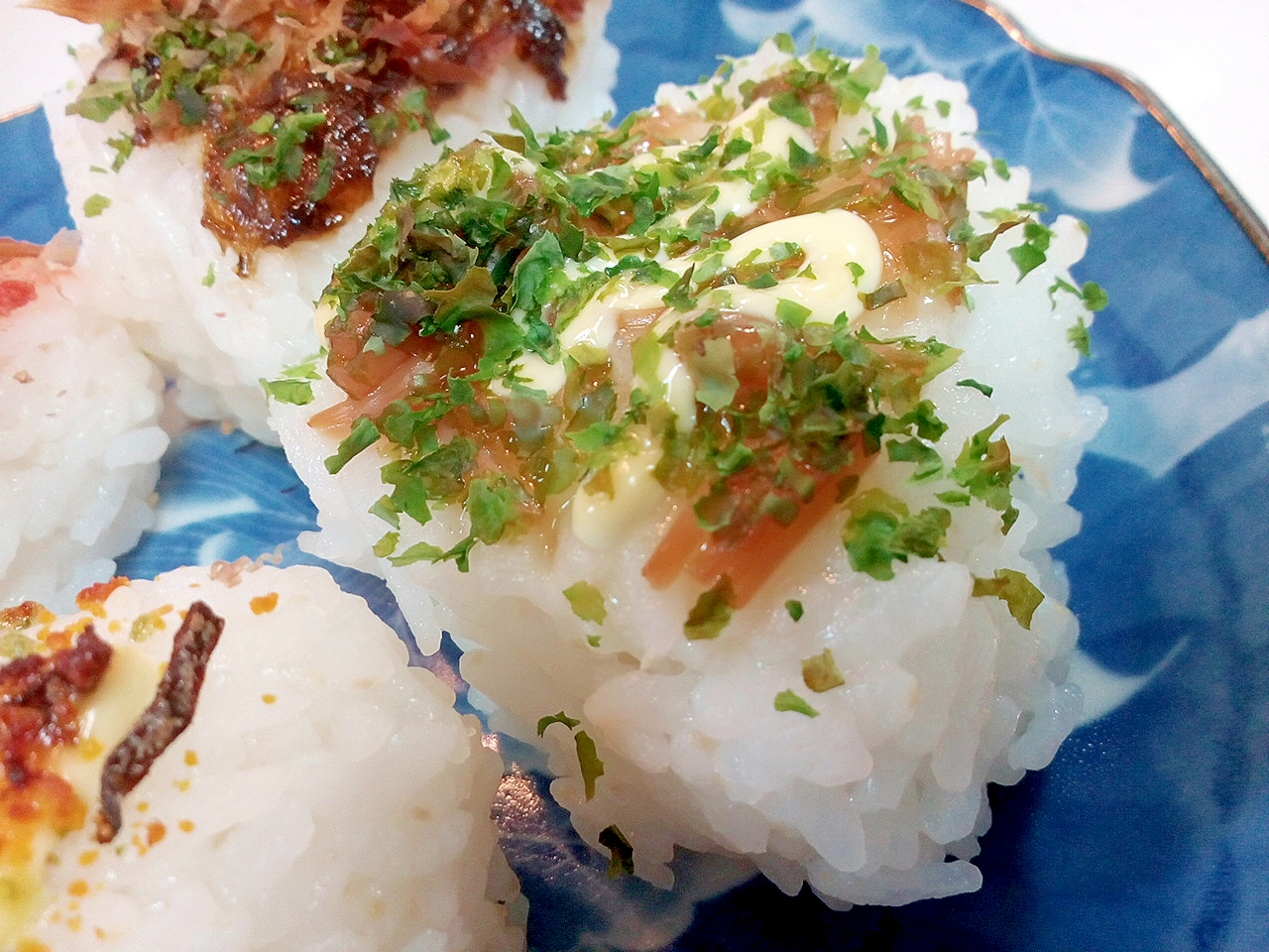 なめたけ・マヨ・青のりの焼おにぎり