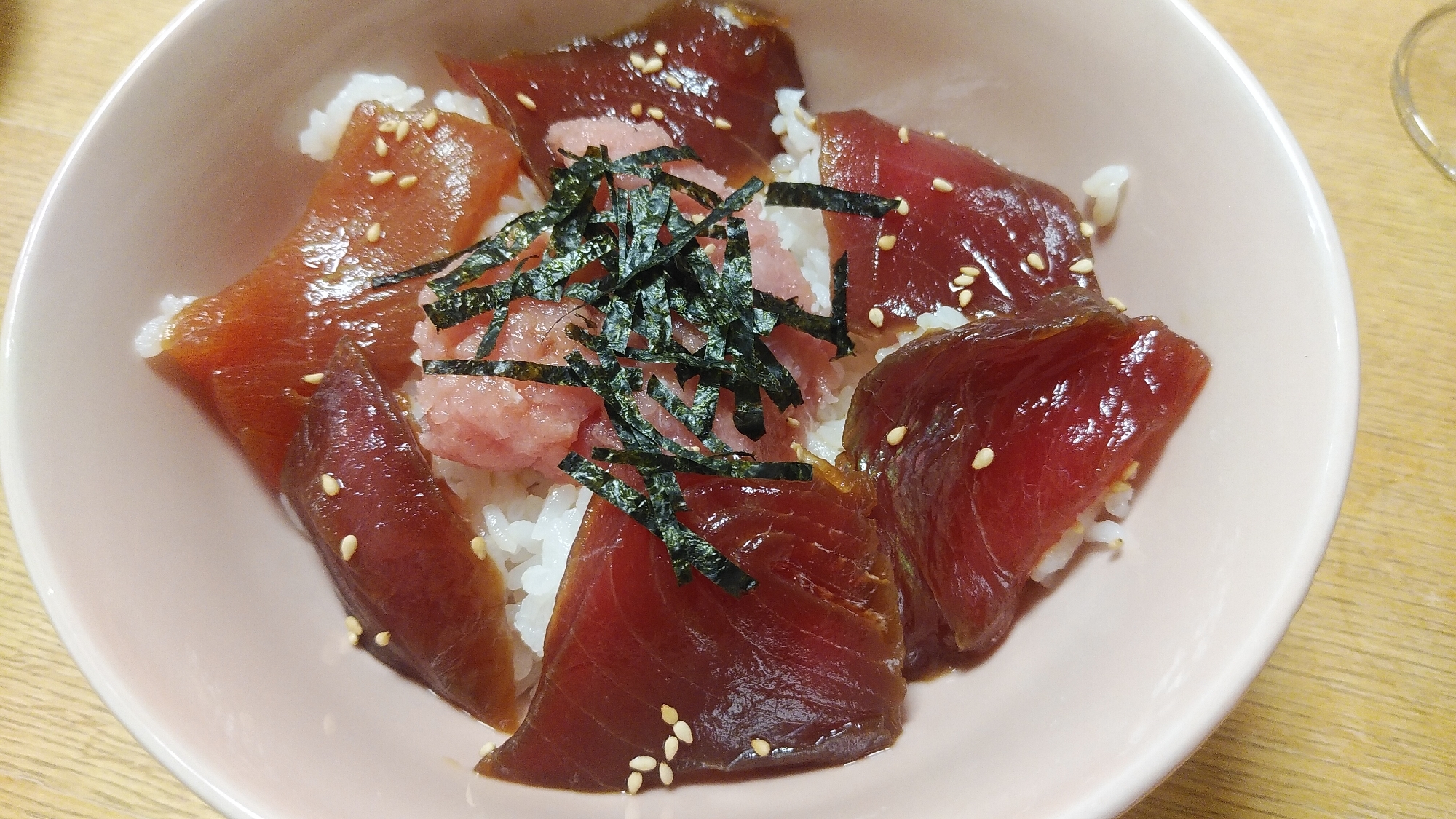 1:1で簡単☆まぐろの漬け丼