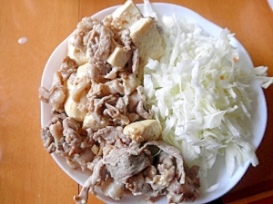 豚肉と豆腐の生姜マヨ炒め