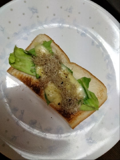 七味がけ☆キャベツととろろ昆布のチーズトースト
