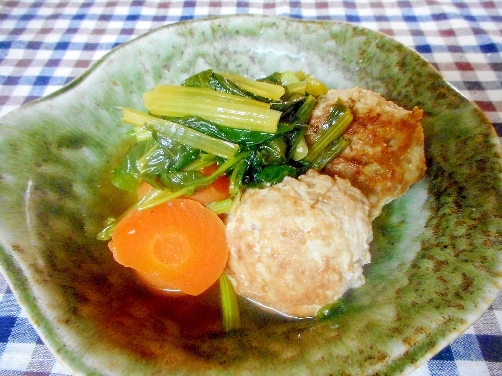 肉団子と大根と小松菜の煮物