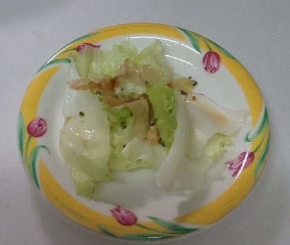 こざかなアーモンドさん☺️
夕飯にレタスのごま鰹節サラダ、いただきました☘️とてもおいしかったです♥️
レポ、ありがとうございます(*ﾟー^)