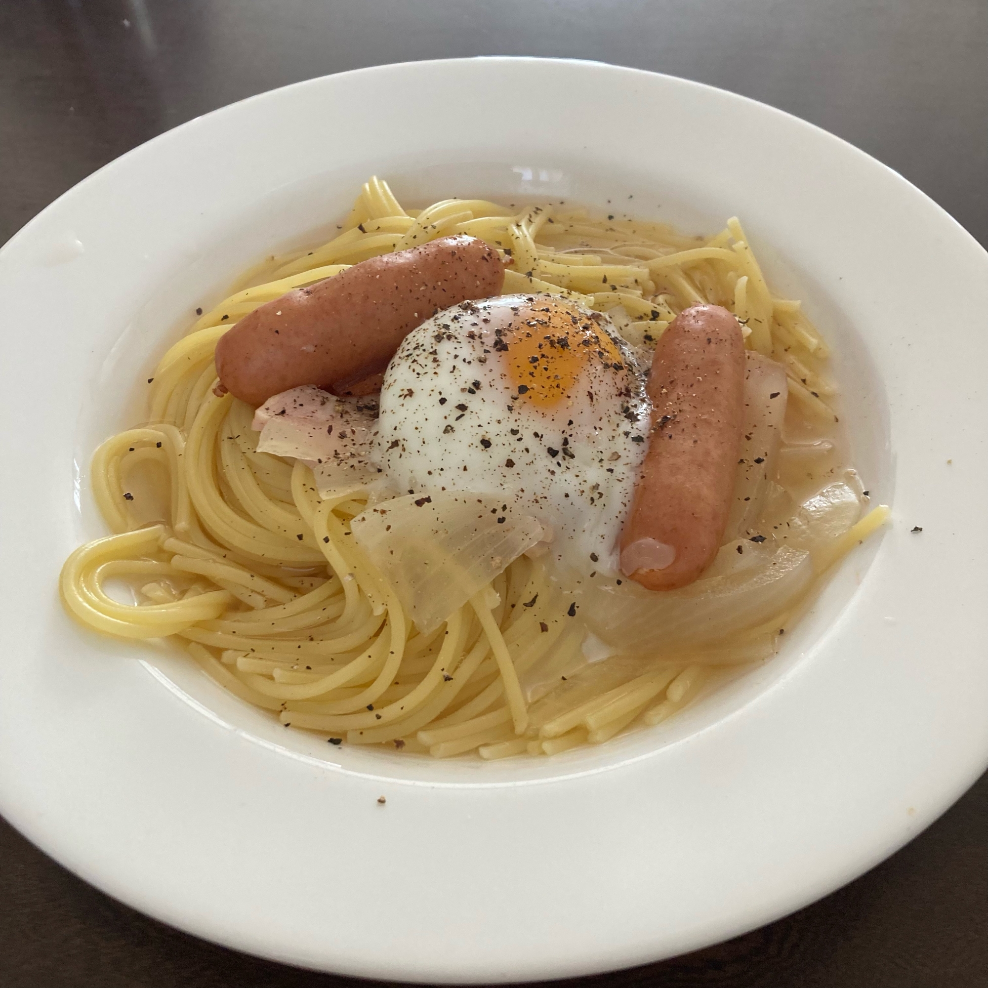 コンソメスープを作ったら♪スープスパゲッティ