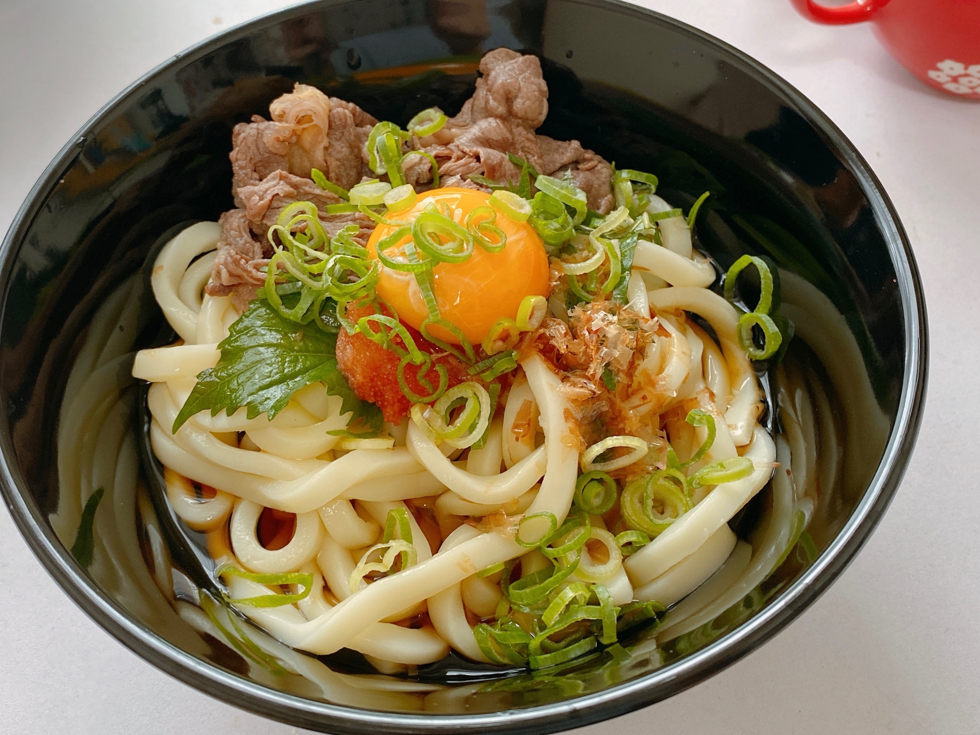 牛めんたい釜玉うどん