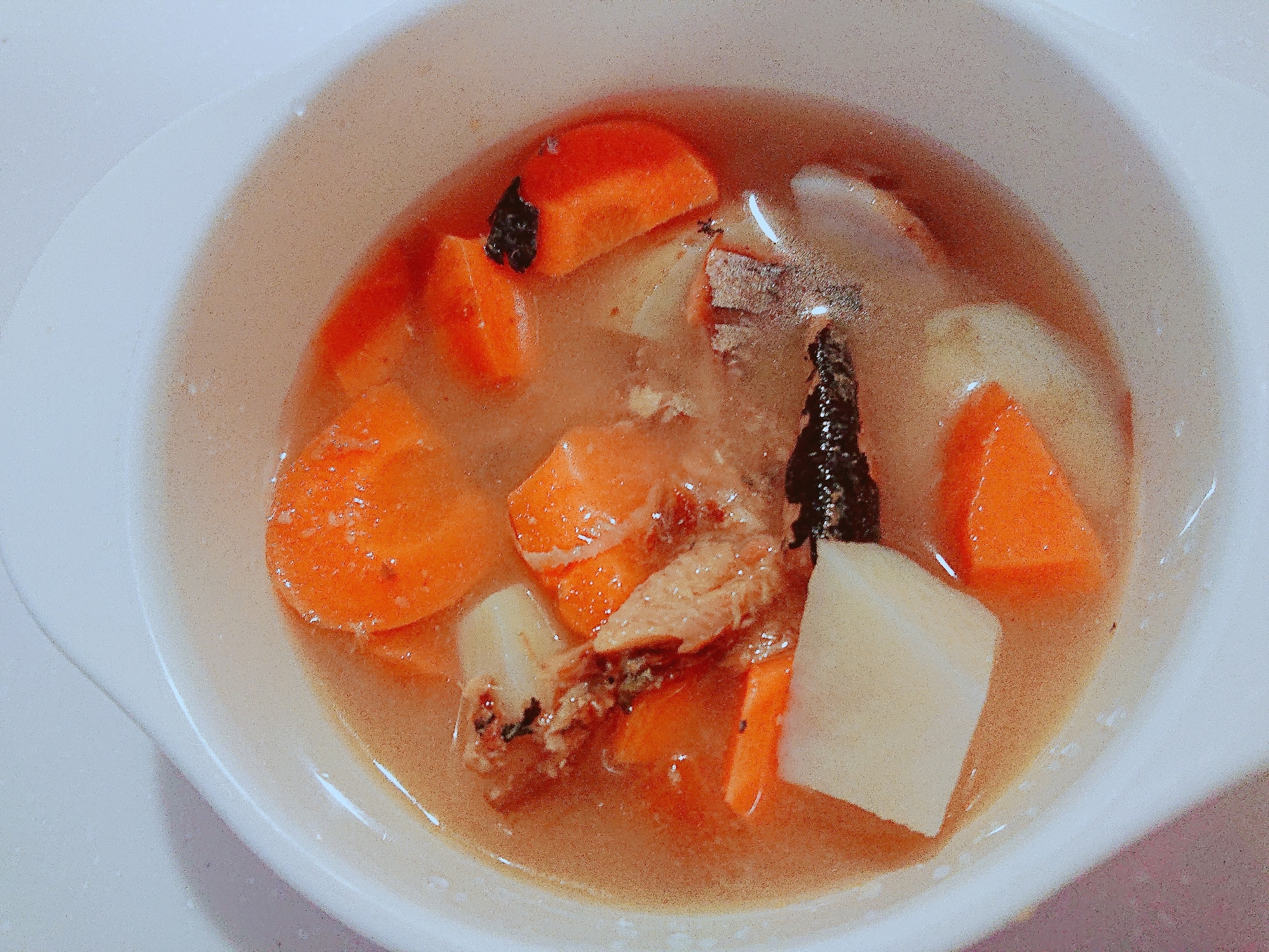 いわし味噌の簡単野菜スープ