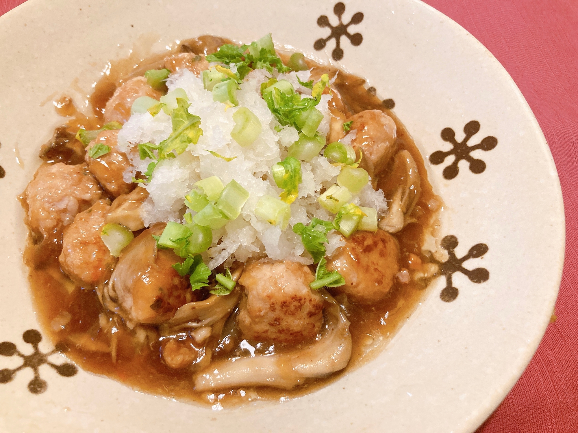 鶏団子のぽん酢あんかけ