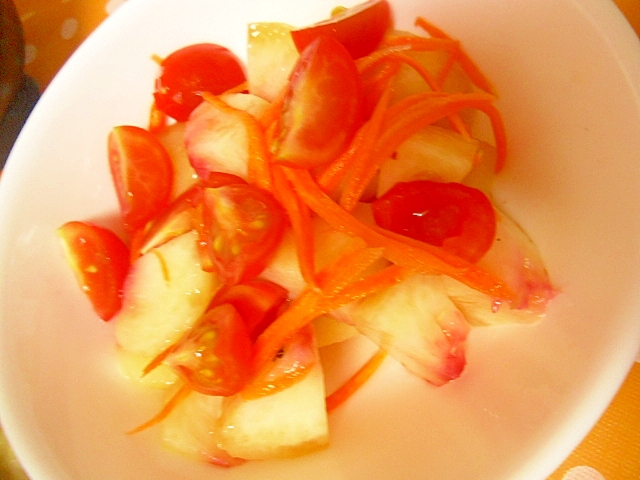 おしゃれサラダ 白桃とミニトマトのサラダ レシピ 作り方 By ミスチバス 楽天レシピ