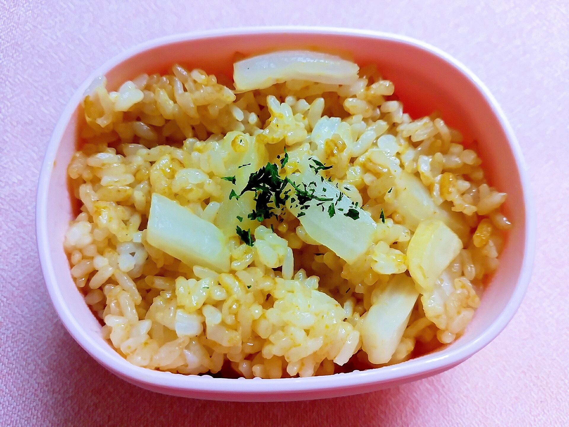 白菜カレー粉炒めご飯