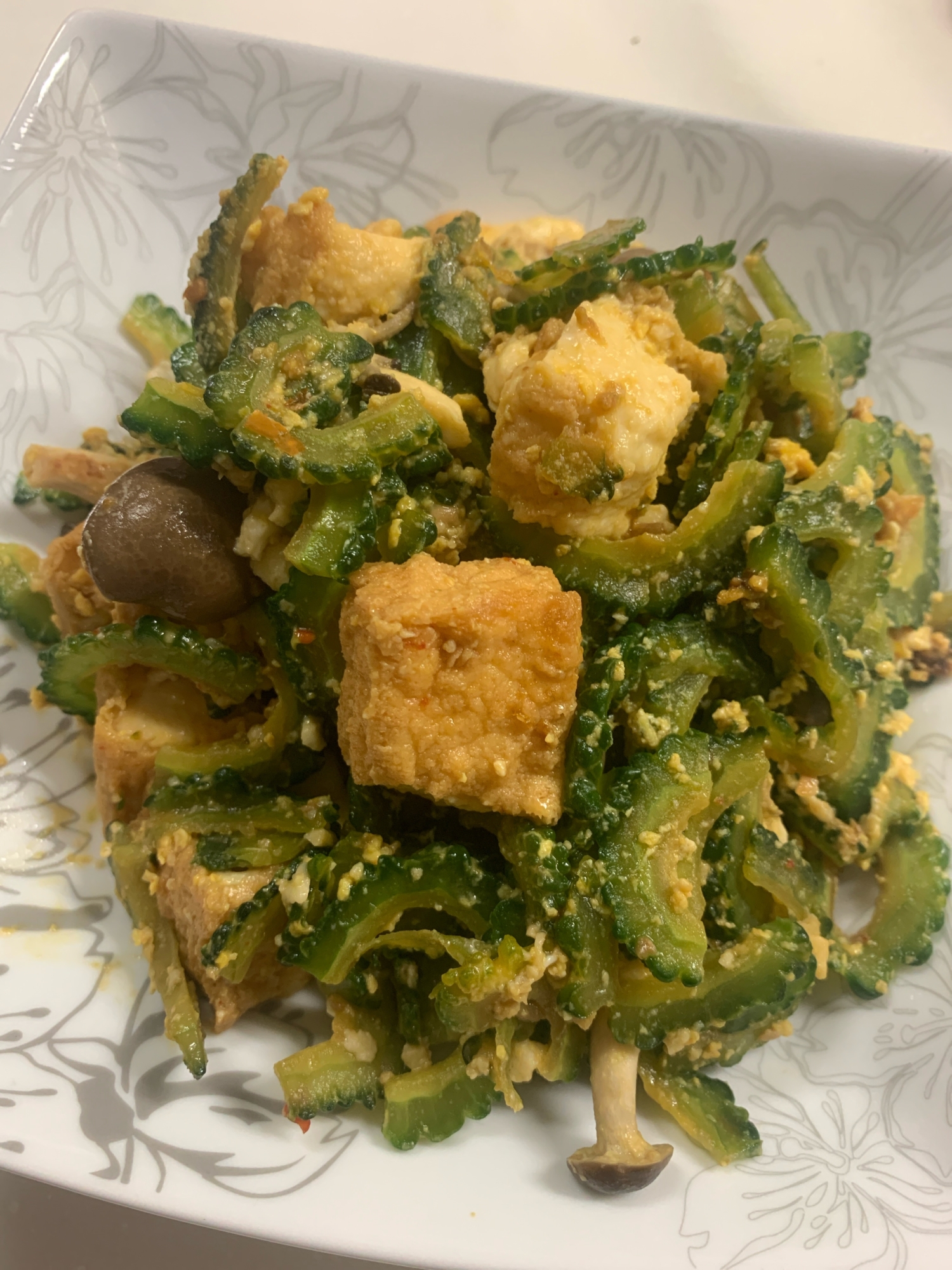 ゴーヤと厚揚げのピリ辛チャンプル