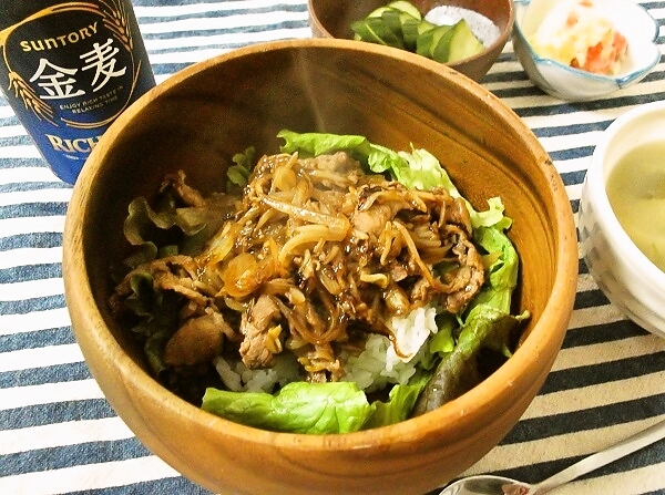 牛肉×もやしで焼肉丼