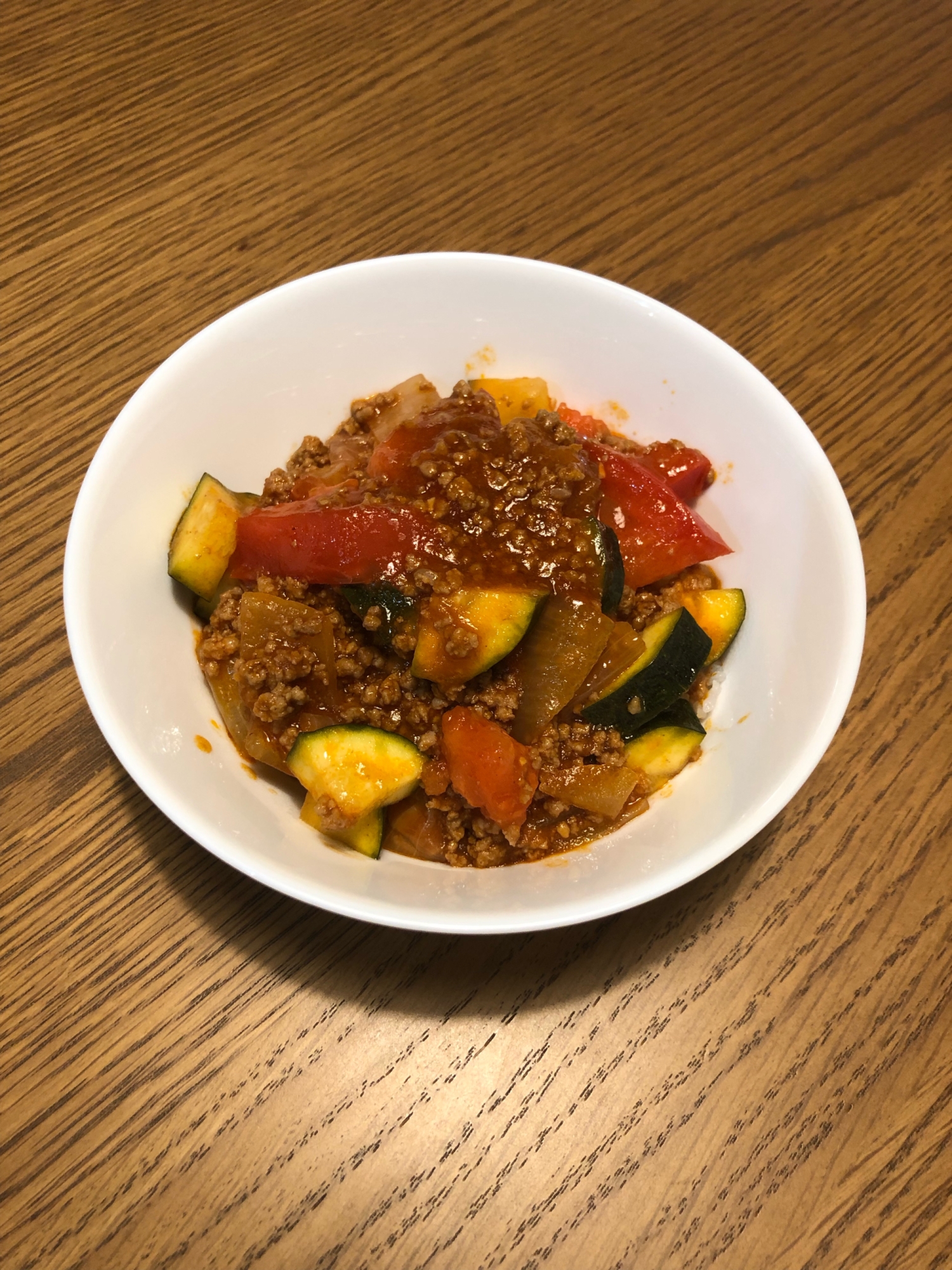 挽肉と夏野菜のトマト煮込み♫