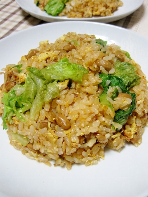 間違いない!納豆レタスチャーハン