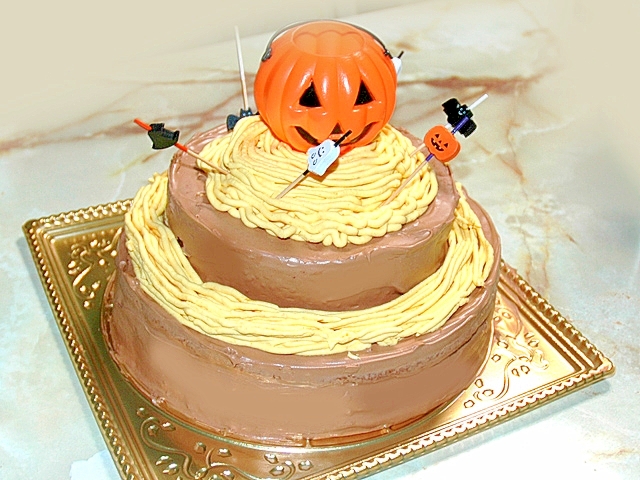 ハロウィンに チョコと南瓜の豪華な二段ケーキ レシピ 作り方 By Torezu 楽天レシピ