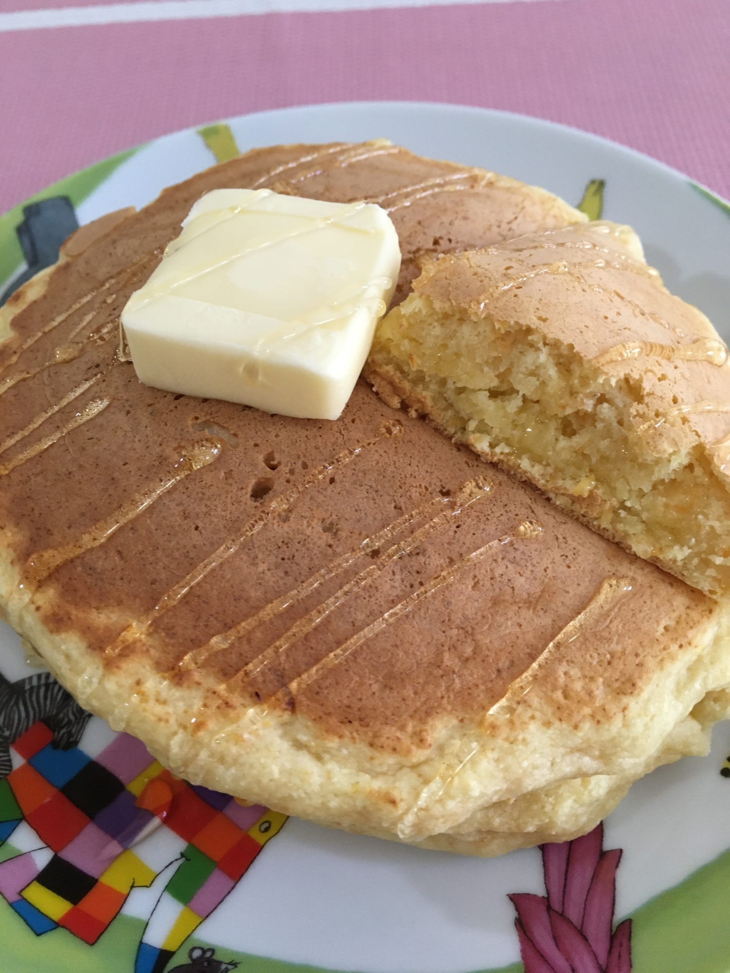 栄養たっぷり♪にんじん林檎おから入りホットケーキ
