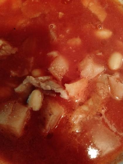 *"大豆と豚肉のトマト煮込み❤