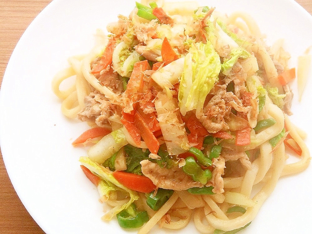 白菜甘〜い！白菜焼きうどん♪