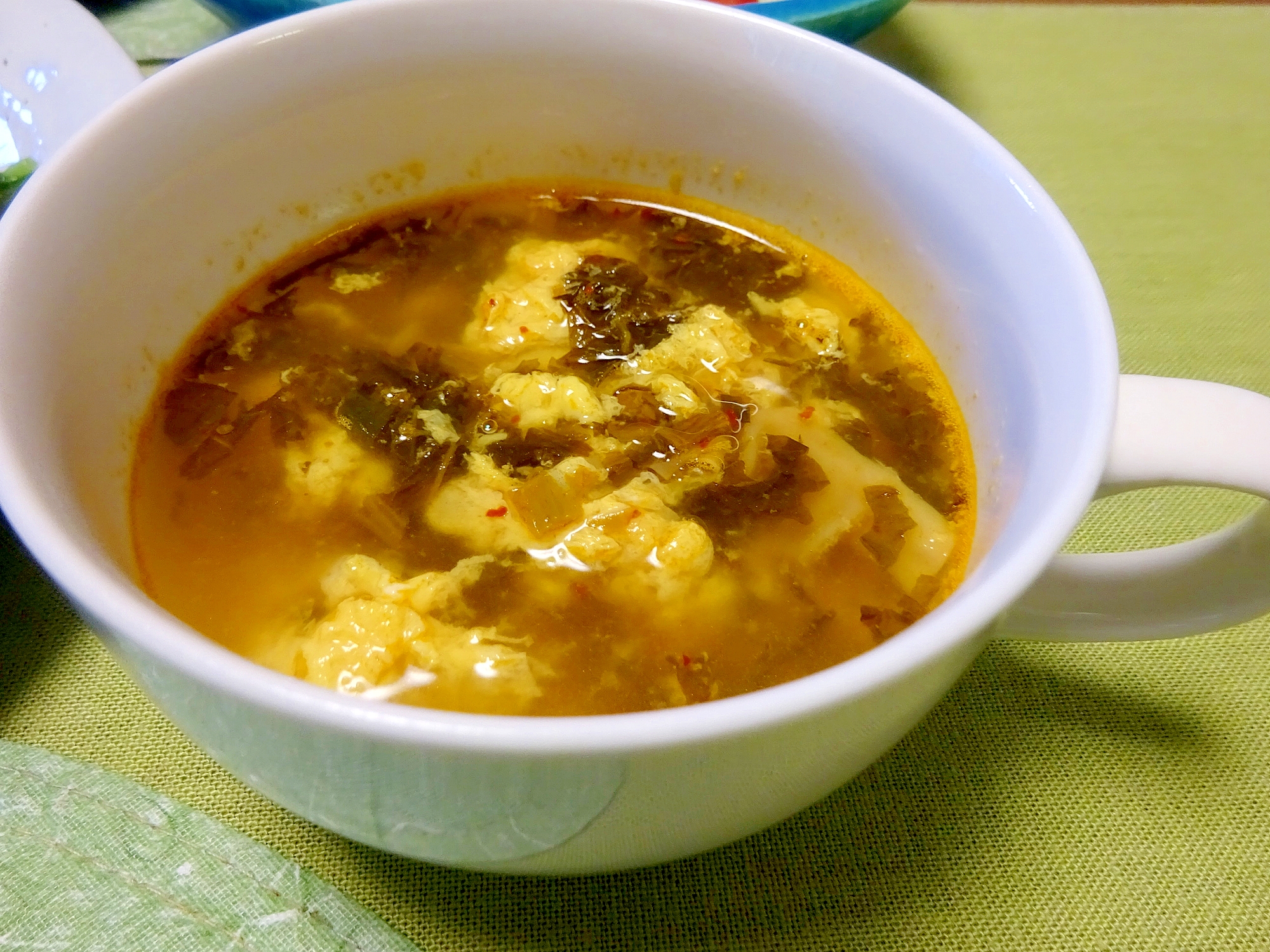 ■5分で..辛子高菜と卵の中華スープ