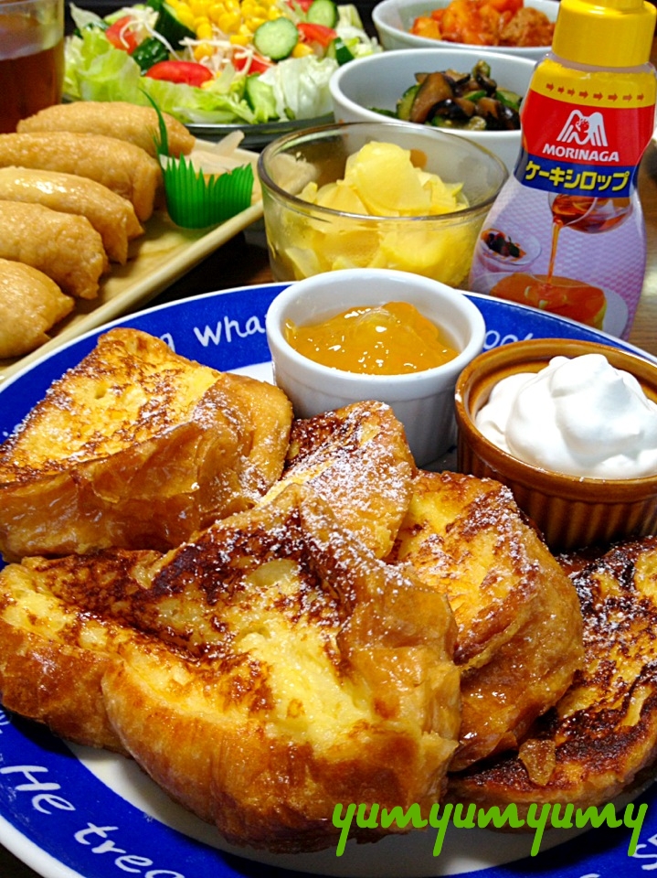 フレンチトーストです☆フランスパンで甘い幸せ味を♪