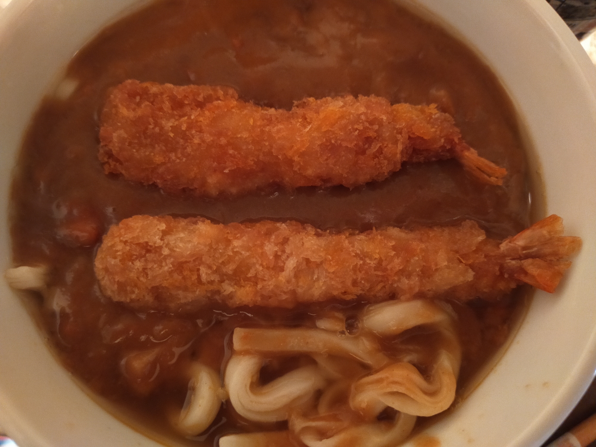 エビフライカレーうどん