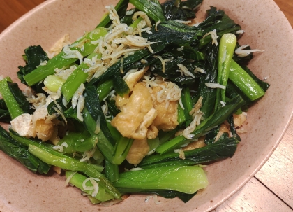 冷蔵庫に小松菜としらすが残っていたのでピッタリのレシピでした！！
ご飯に合って美味しかったです(^-^)v