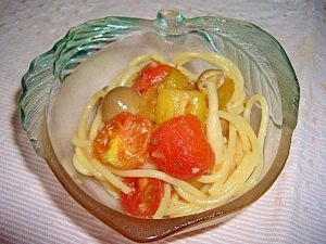 トマトと茄子の冷製パスタ