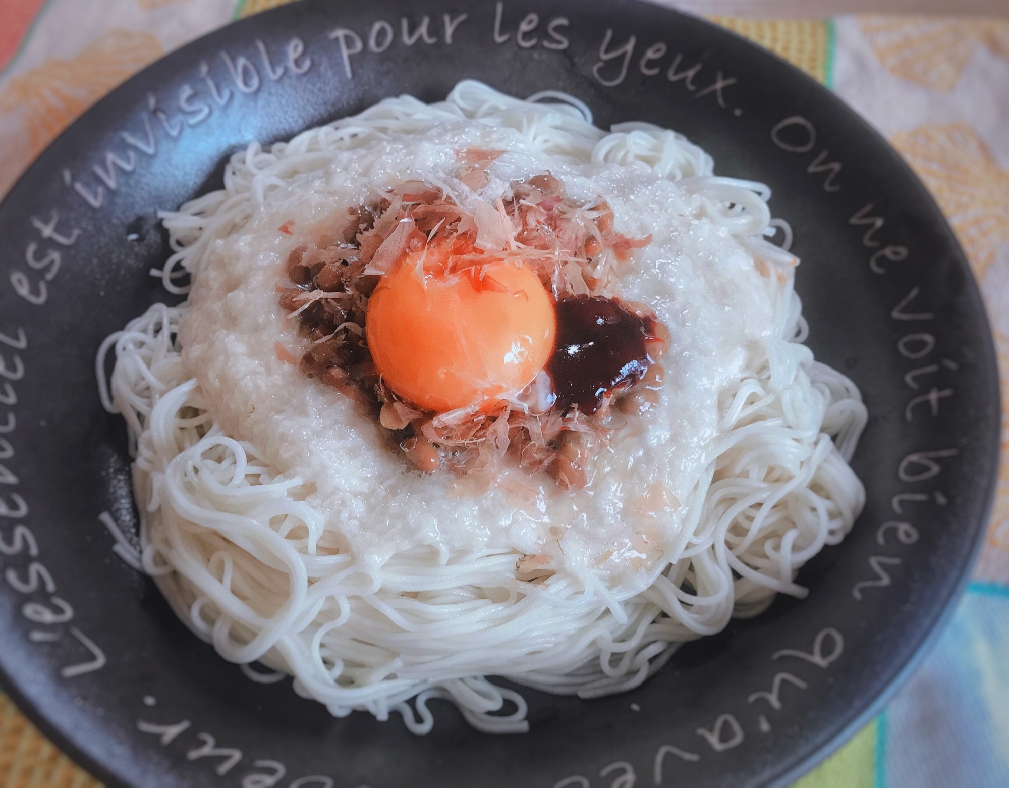 納豆と長芋のピリ辛ネバネバ素麺レシピ