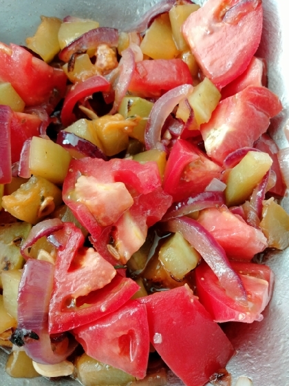 夏野菜たっぷり☆ズッキーニとなすのトマトマリネ