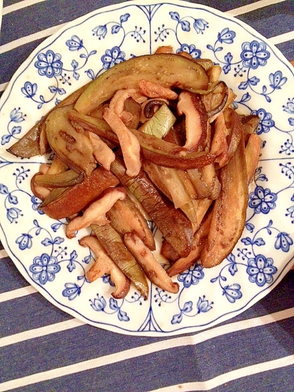 椎茸とナスの醤油炒め