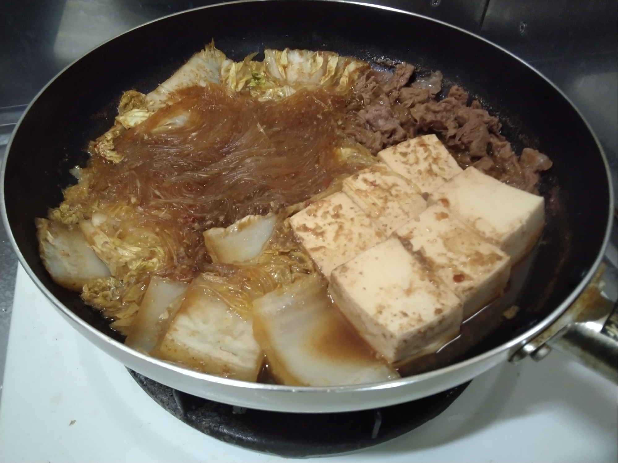 あるもので韓国風ピリ辛肉豆腐