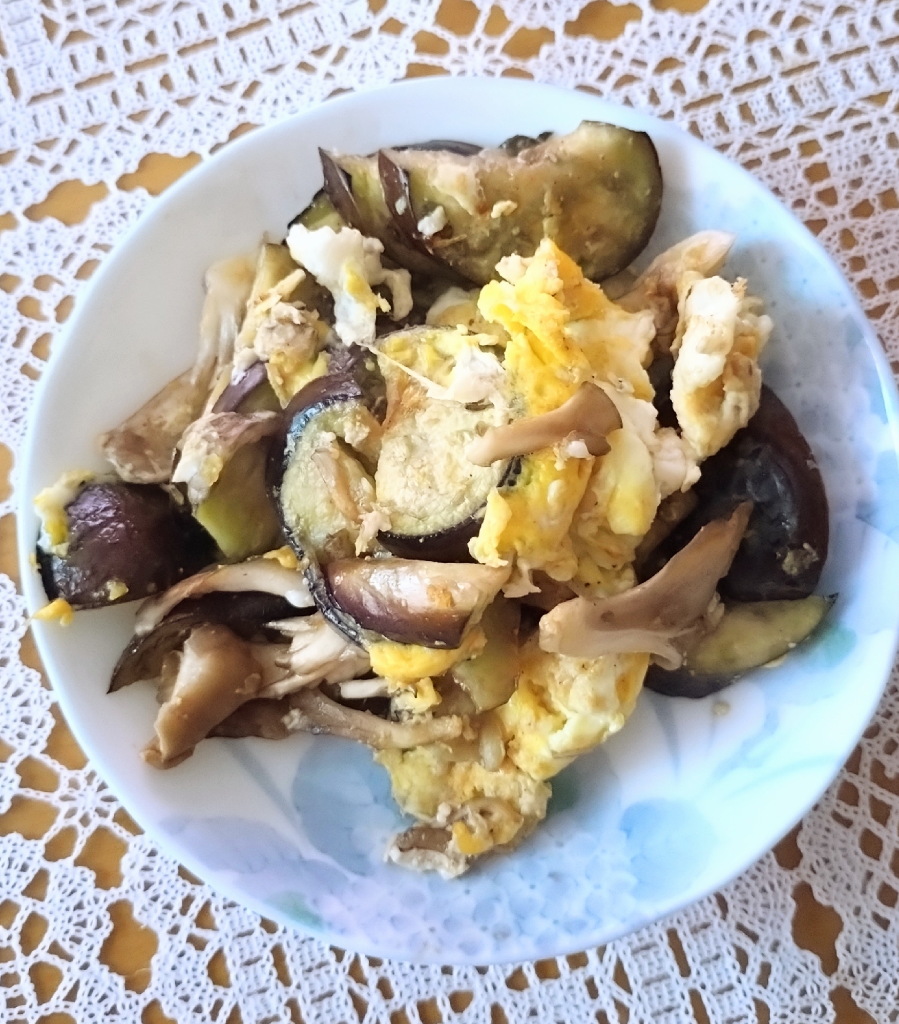 舞茸となすの卵炒め☆