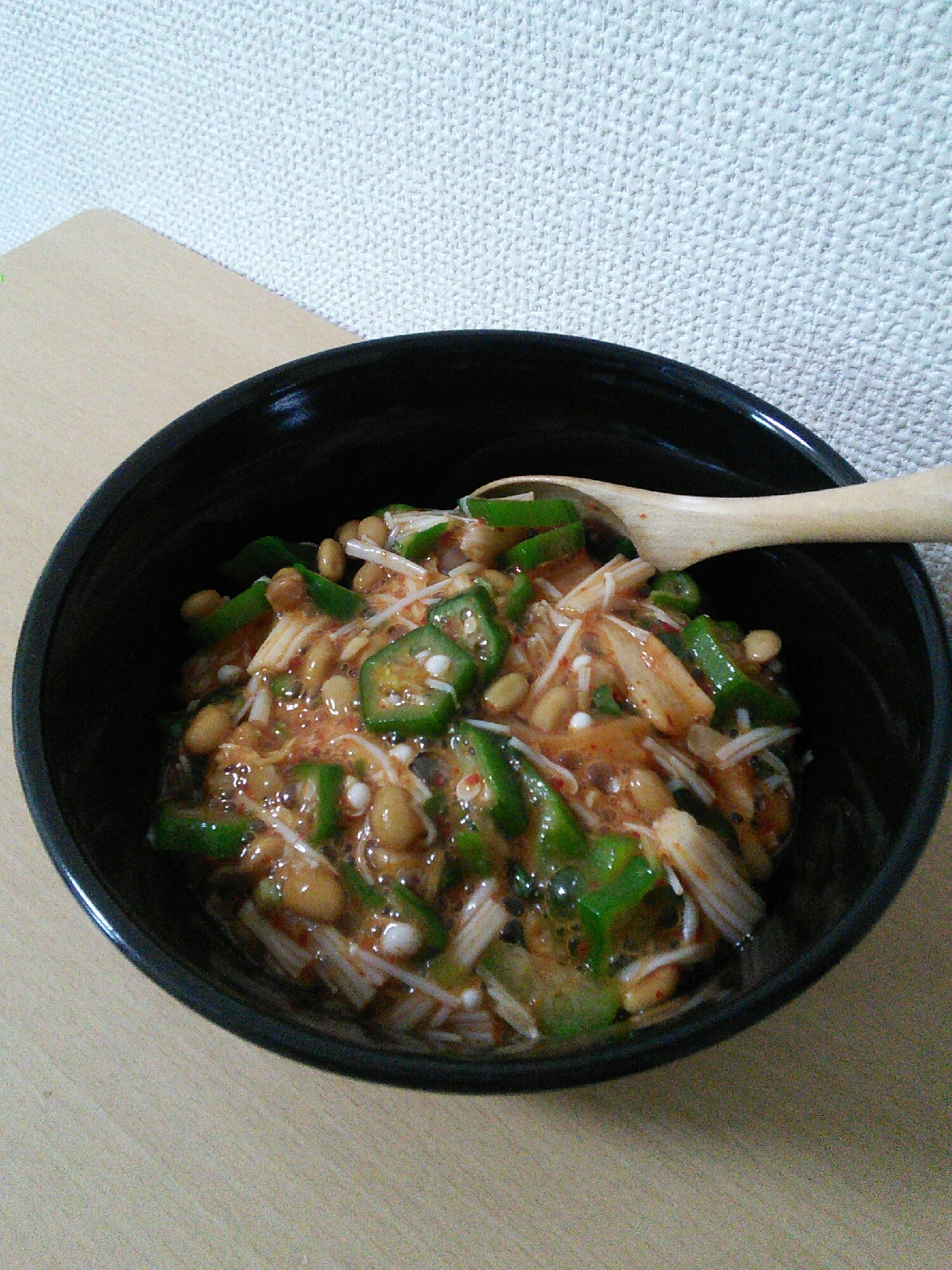ズボラ飯♪豆腐のキムチ納豆のせ⭐ダイエットにも♡