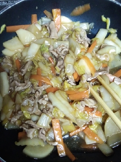 フライパン1つで簡単☆大根と白菜のうま煮