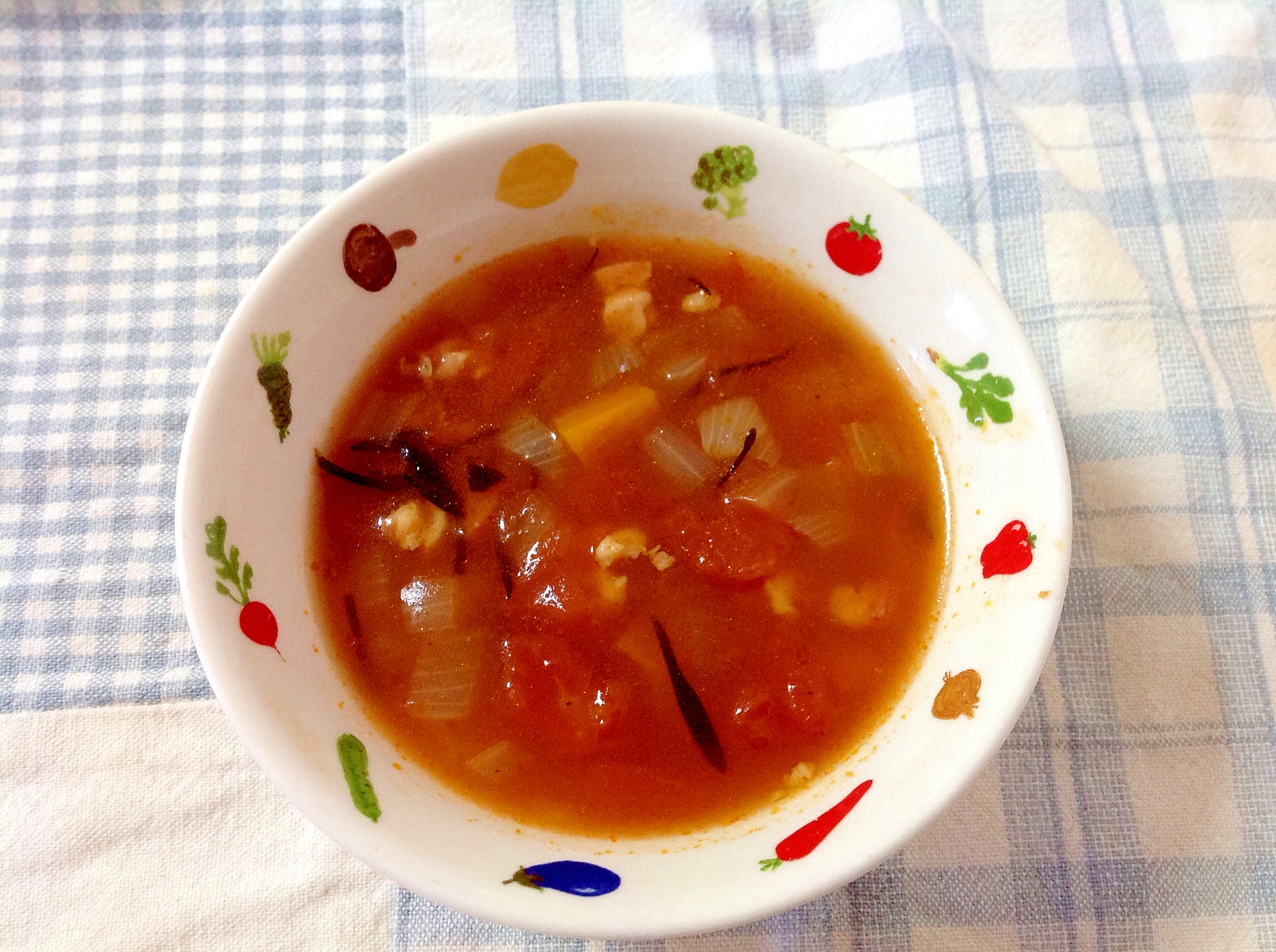 ひじきと根菜のトマトスープ♪(o^^o)