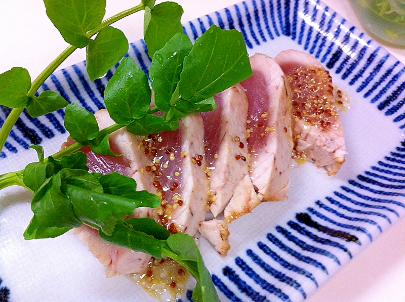 びんちょう鮪のたたき マスタードドレッシングで レシピ 作り方 By Bebe2936 楽天レシピ