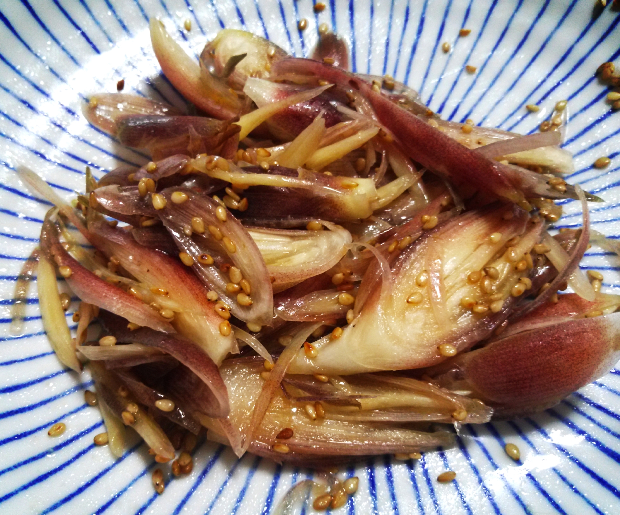 簡単おつまみ♪みょうがとにんにくのナムル☆