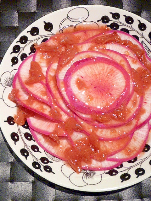 生でシャキシャキ 赤かぶの 梅酢サラダ レシピ 作り方 By まめもにお 楽天レシピ