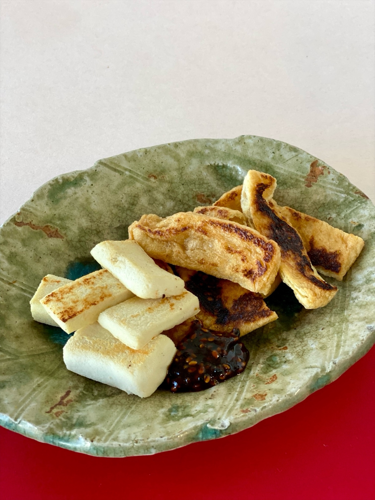 田楽みそと油揚げ焼きと高野豆腐焼き