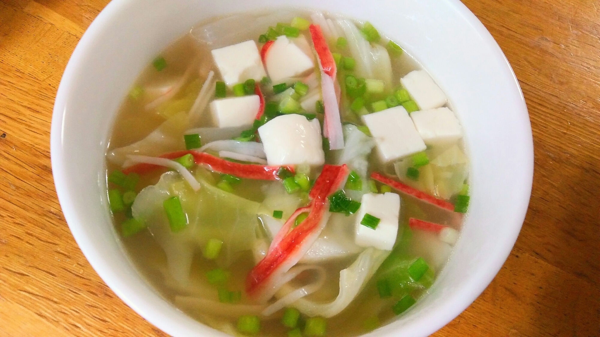 カニかまと豆腐の野菜スープ